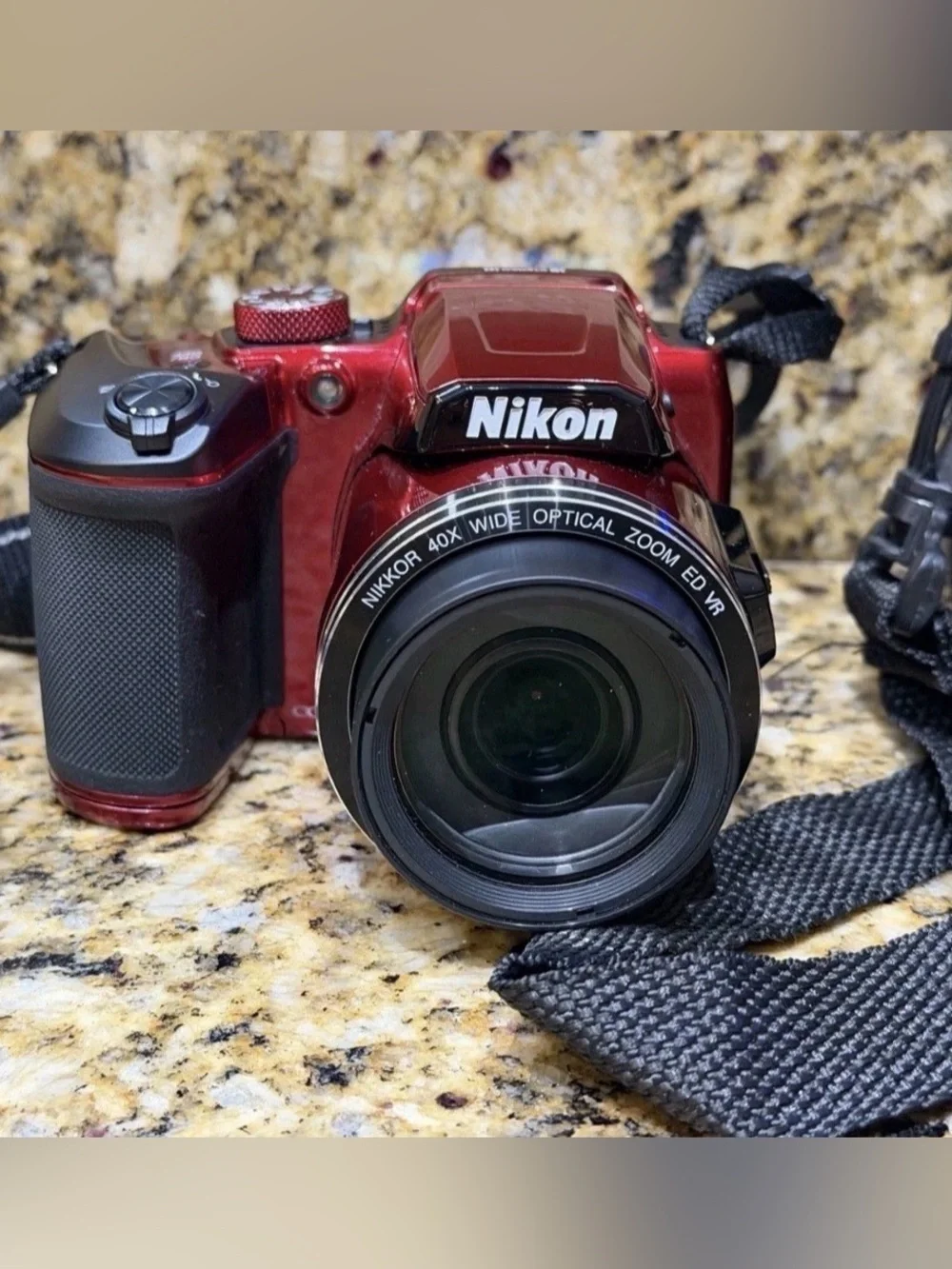 Nikon Coolpix Red B500 16.0MP 40X Optical Zoom Digital Camera Tested AA Battery